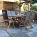 Turnbury Extending Dining Table with 6 Henley Textylene Recliners